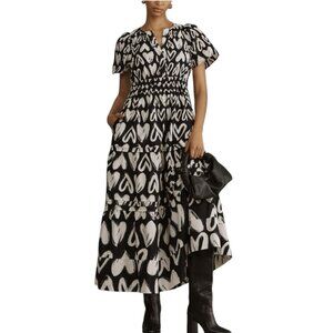 Anthropologie Somerset Dress with 🖤🤍hearts size Large